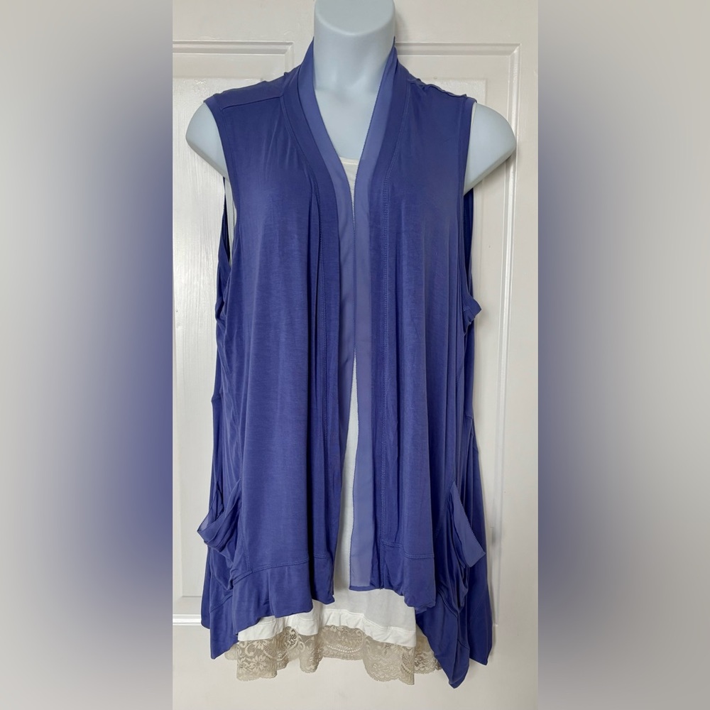 LOGO by Lori Goldstein Blue Vest